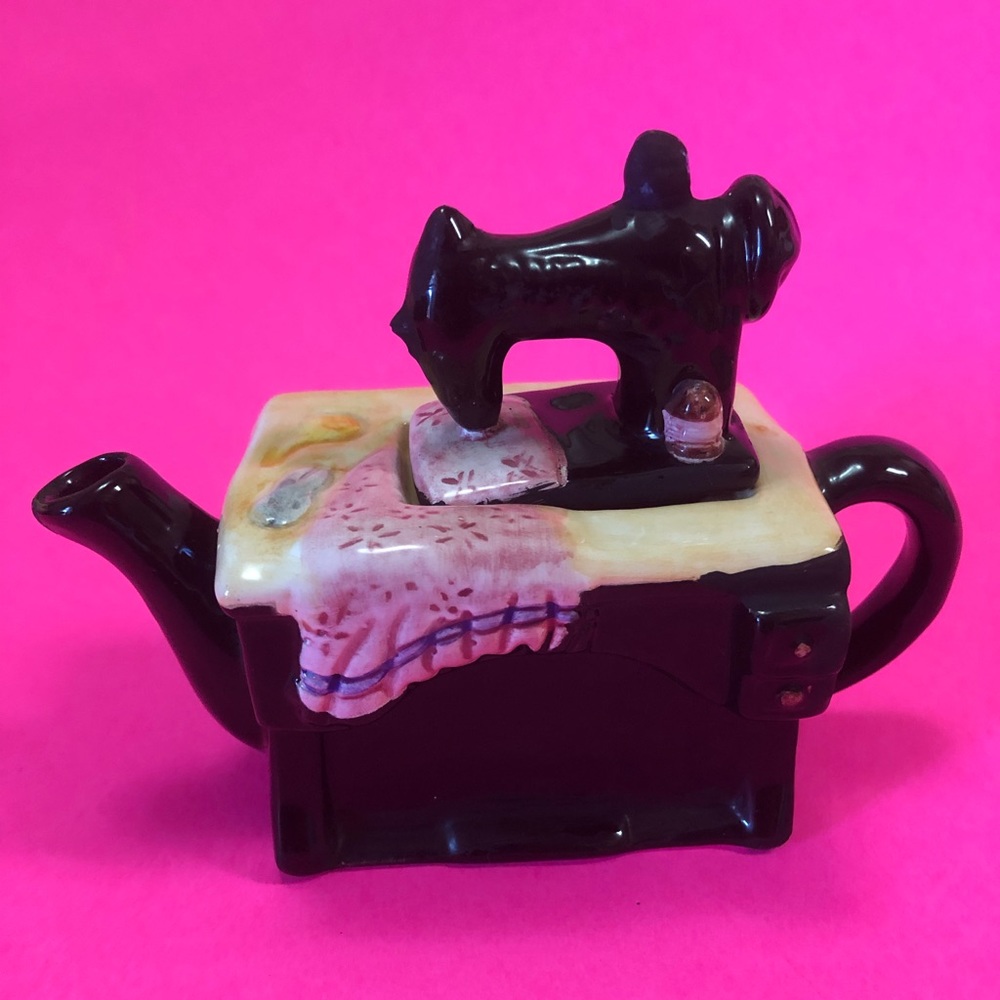 Cottage Tea Pot, sewing machine